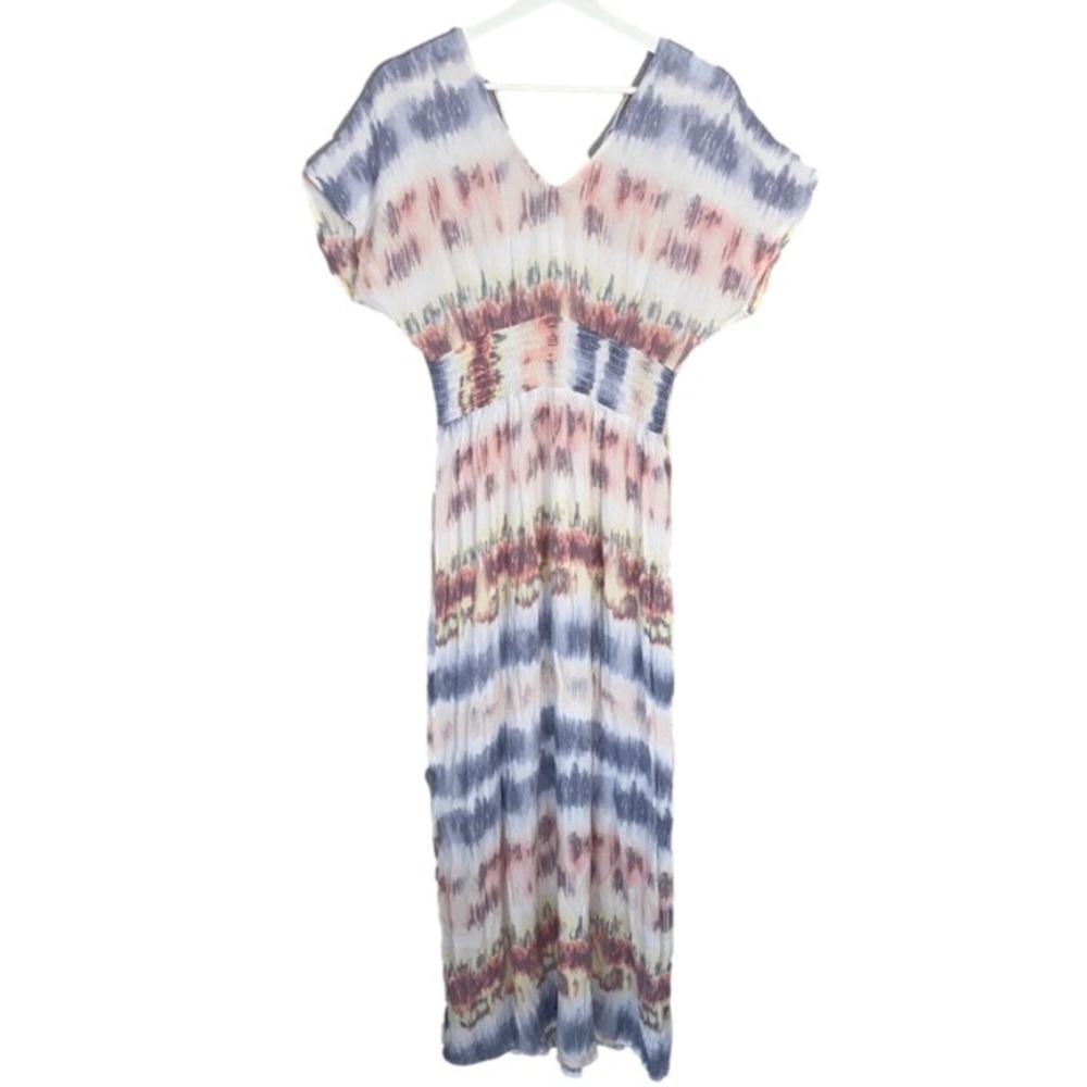 BEBOP Be You Be Free Maxi Dress Dolman Sleeve Pastel Tie Dye Women Size L